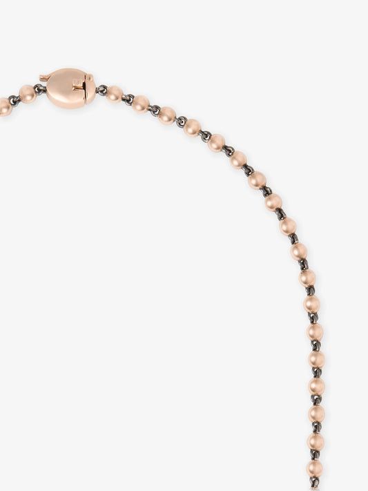 Micro Ball n Chain Rose Gold 21" Necklace View 4