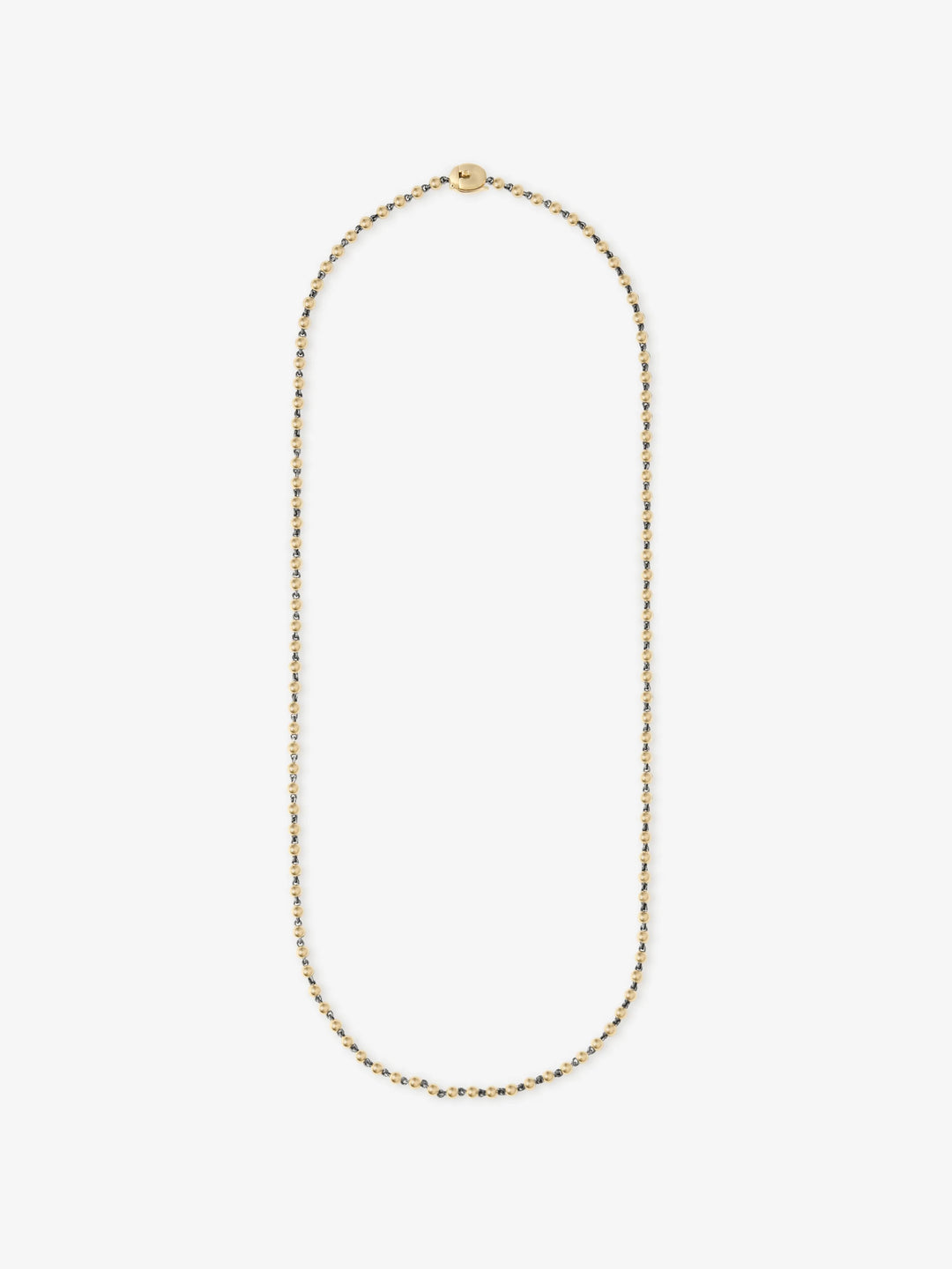 Micro Ball n Chain Yellow Gold 21" Necklace View 1