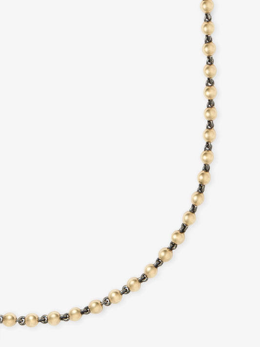 Micro Ball n Chain Yellow Gold 21" Necklace View 2