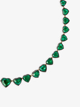 Signature Emerald Heart Button Back Necklace