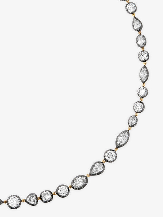 Signature Multi-Shape Diamond Button Back Necklace