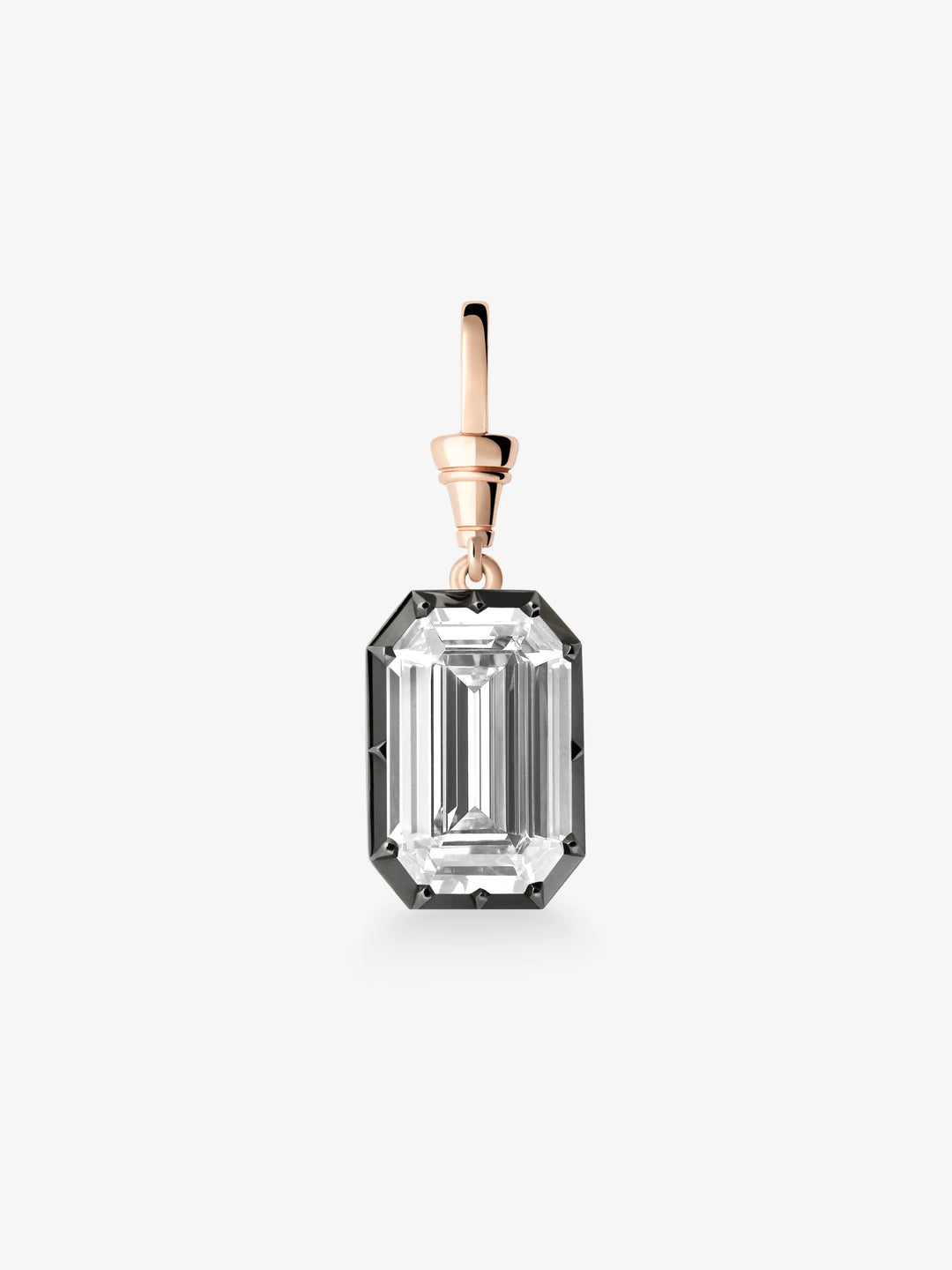 Ball n Chain 11.83ct Emerald Cut Diamond Pendant View 1