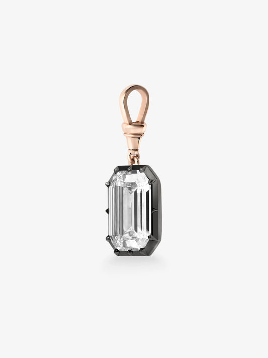 Ball n Chain 11.83ct Emerald Cut Diamond Pendant View 5