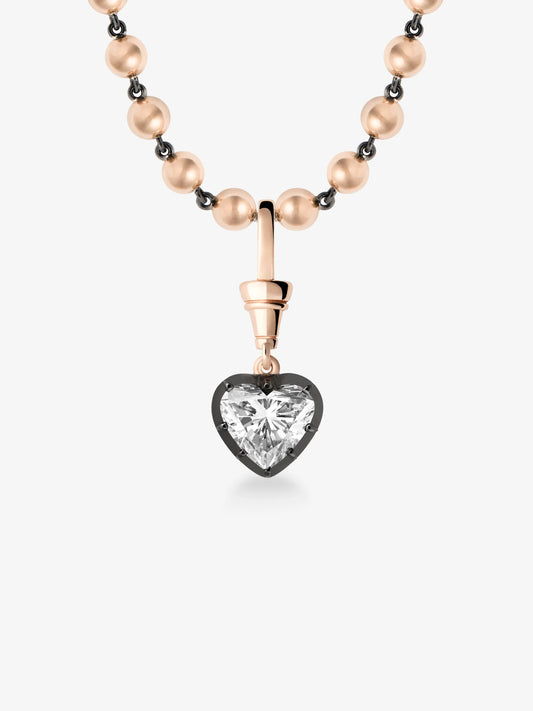 Ball n Chain 3.02ct Heart-Shaped Diamond Pendant