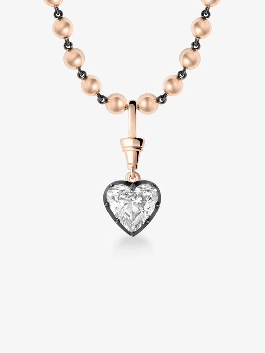 Ball n Chain 5.10ct Heart-Shaped Diamond Pendant