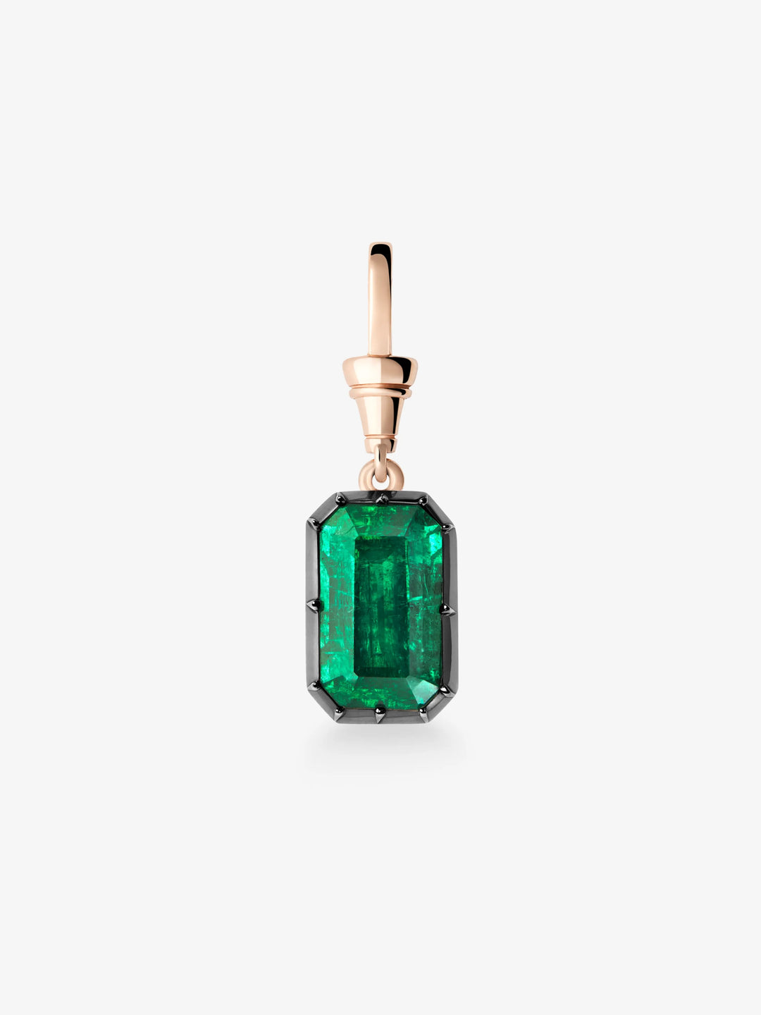 Ball n Chain 6.65ct Emerald Cut Emerald Pendant