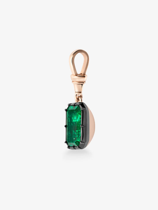 Ball n Chain 6.65ct Emerald Cut Emerald Pendant