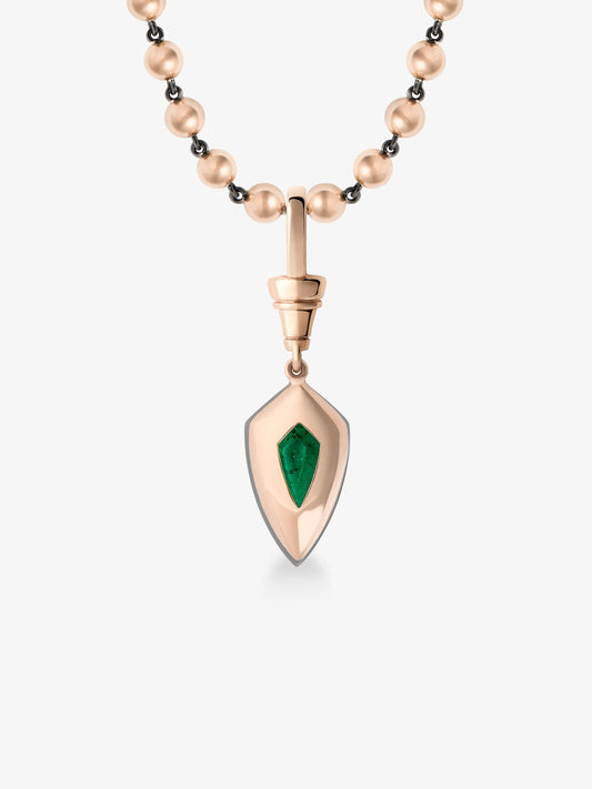 Ball n Chain 3.37ct Kite Emerald Pendant