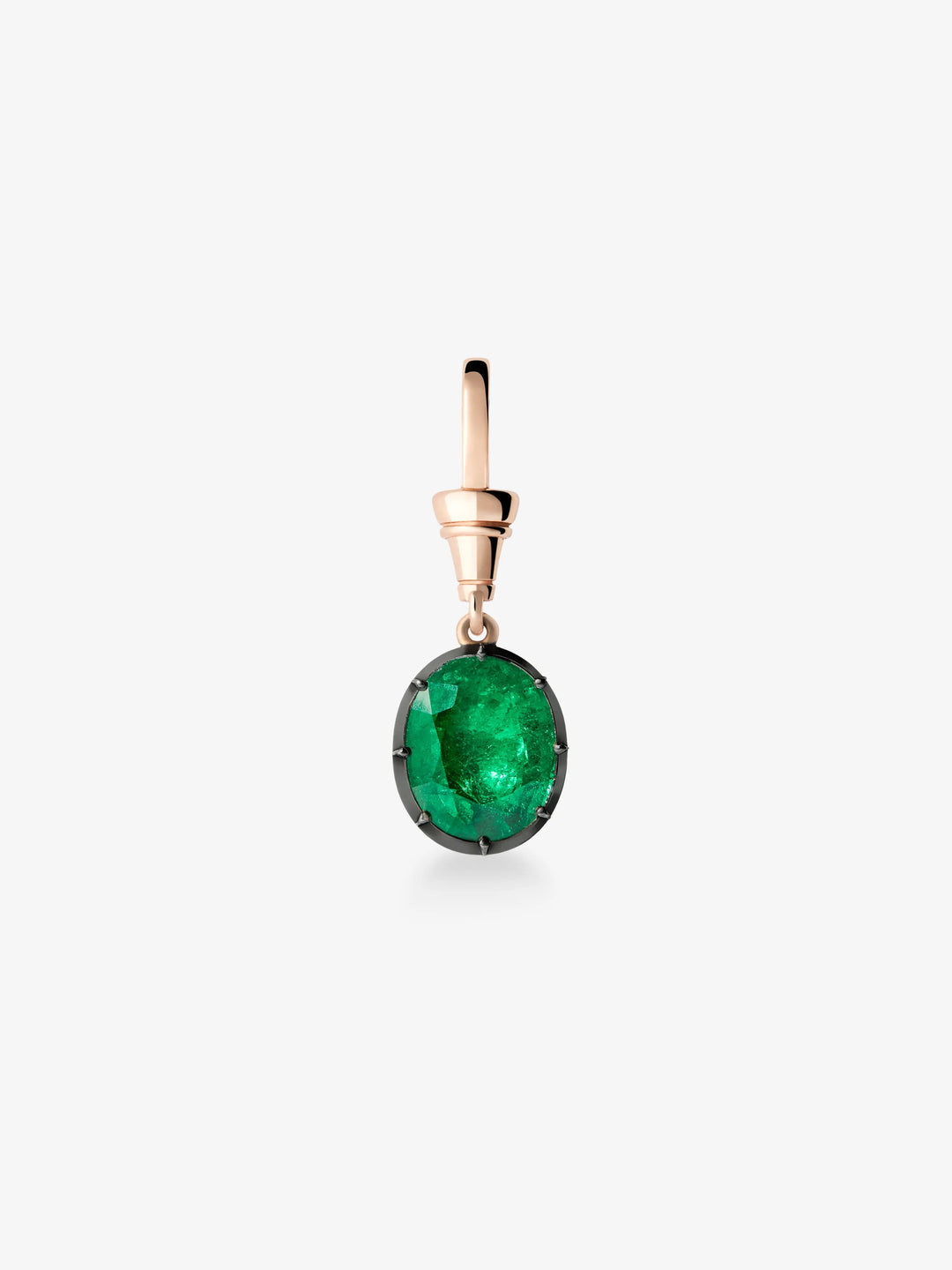 Ball n Chain 4.50ct Oval Emerald Pendant View 1