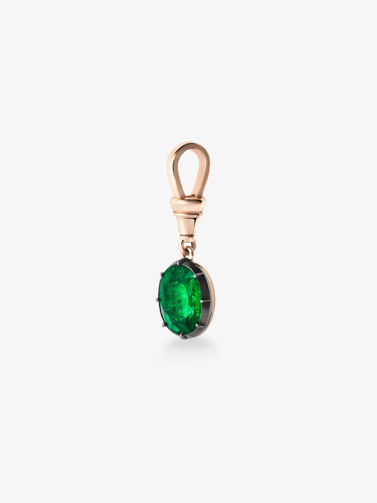 Ball n Chain 4.50ct Oval Emerald Pendant View 5