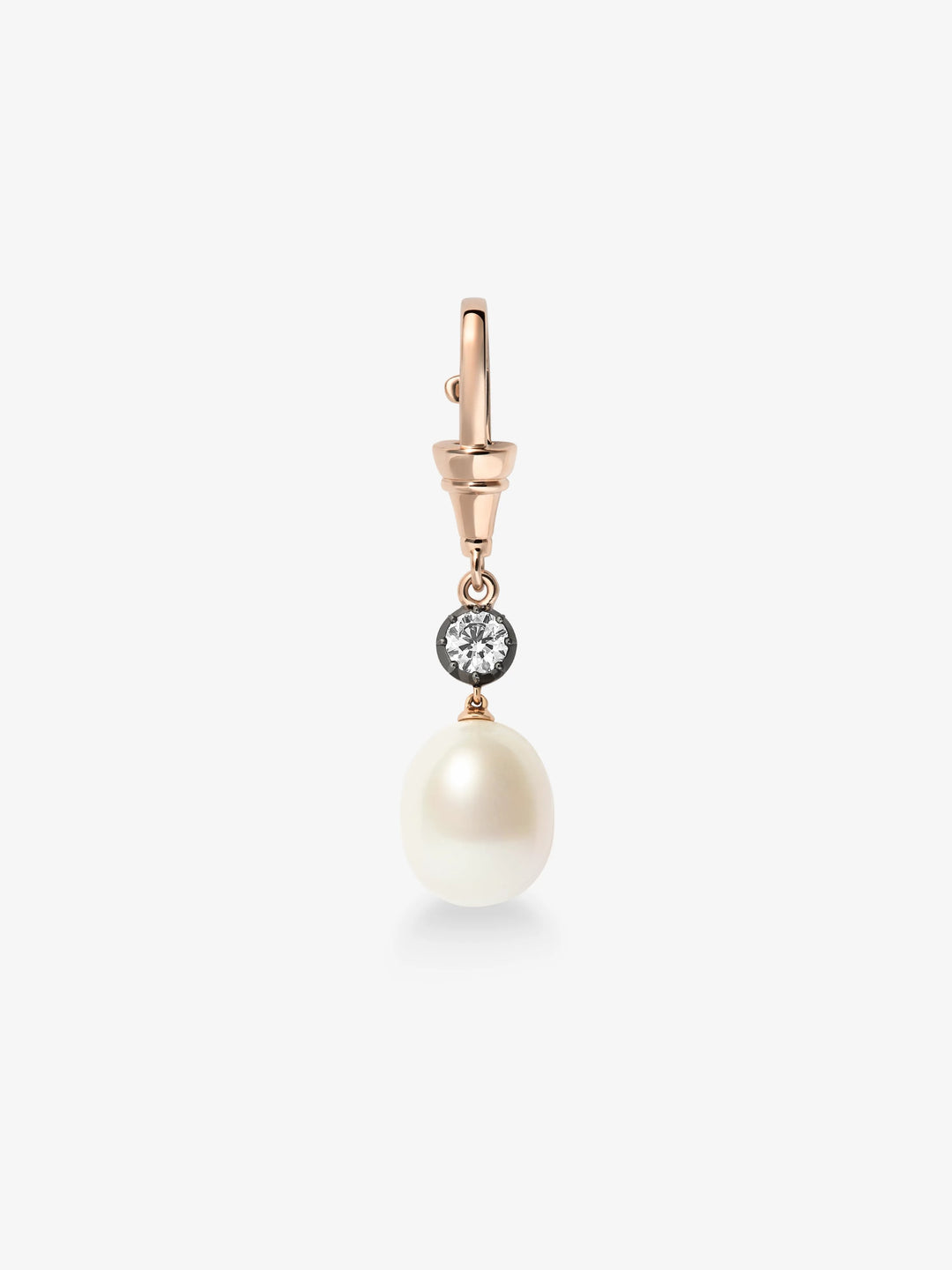 Ball n Chain Pearl & 0.40ct Diamond Pendant View 1