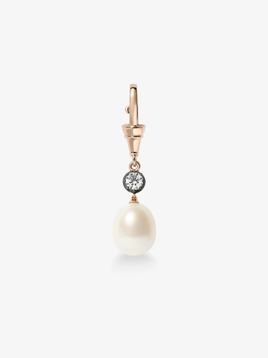 Ball n Chain Pearl & 0.40ct Diamond Pendant