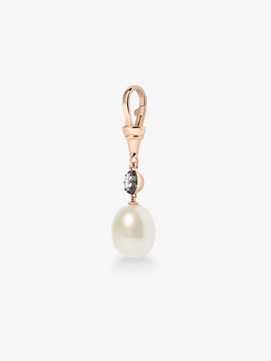 Ball n Chain Pearl & 0.40ct Diamond Pendant View 5