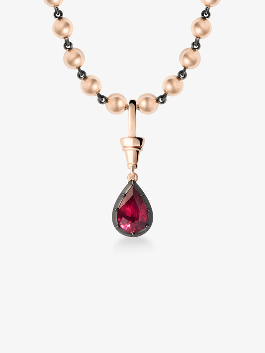 Ball n Chain 2.52ct Pear-Shaped Ruby Pendant