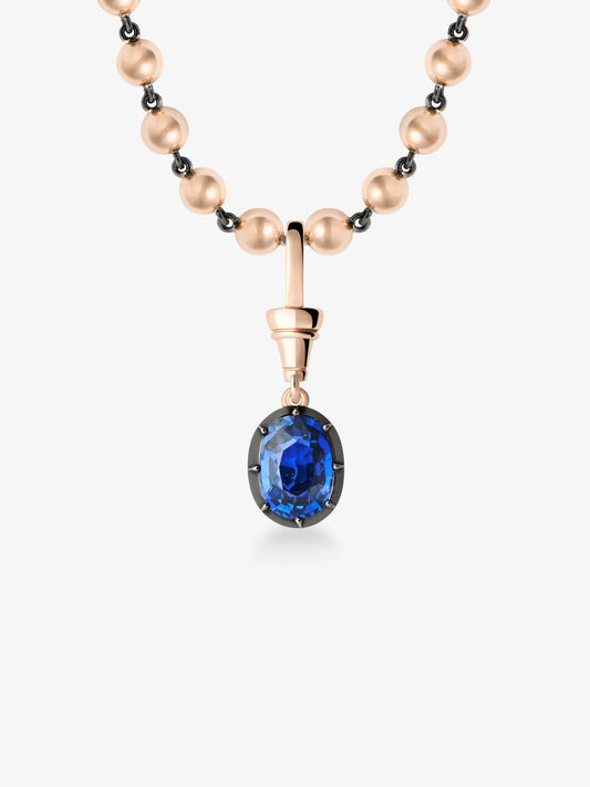 Ball n Chain 3.35ct Oval Sapphire Pendant View 2