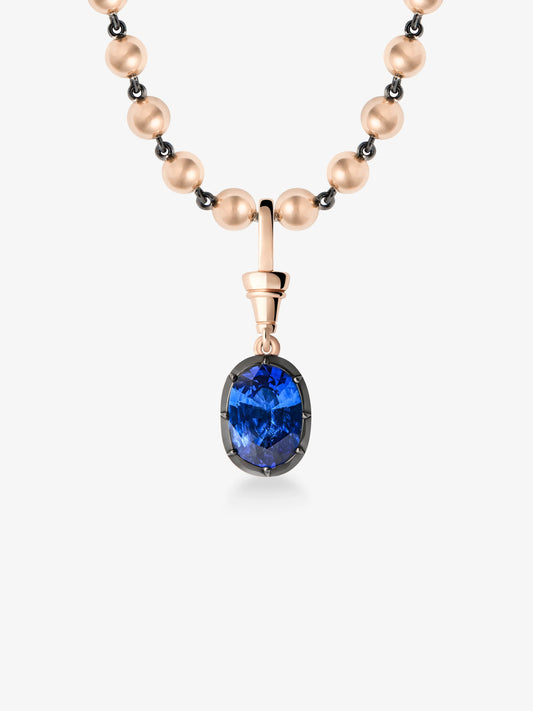 Ball n Chain 4.40ct Cushion Sapphire Pendant