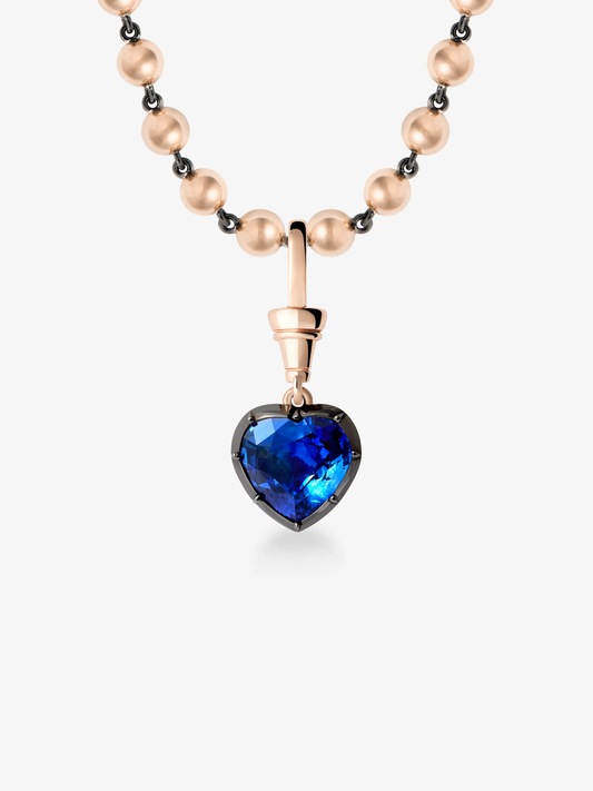 Ball n Chain 4.27ct Heart-Shaped Sapphire Pendant View 2