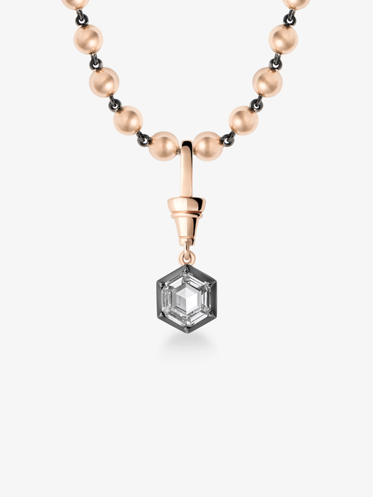 Ball n Chain 2.04ct Hexagon Diamond Pendant