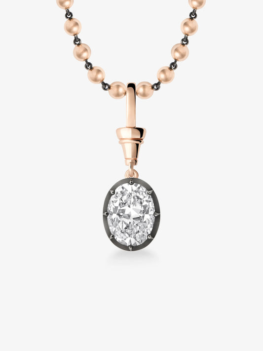 Ball n Chain 5.03ct Oval Diamond Pendant