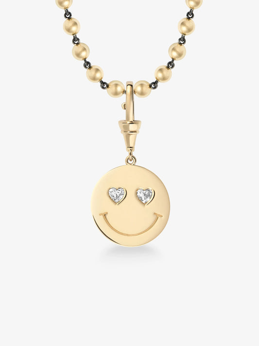 Heart Eyes Happy Face Pendant