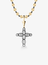 Oval Diamond Cross Pendant