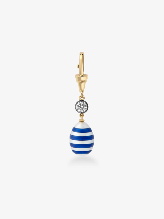 Hello Sailor Breton Stripe Pearl & 0.40ct Diamond Pendant View 7