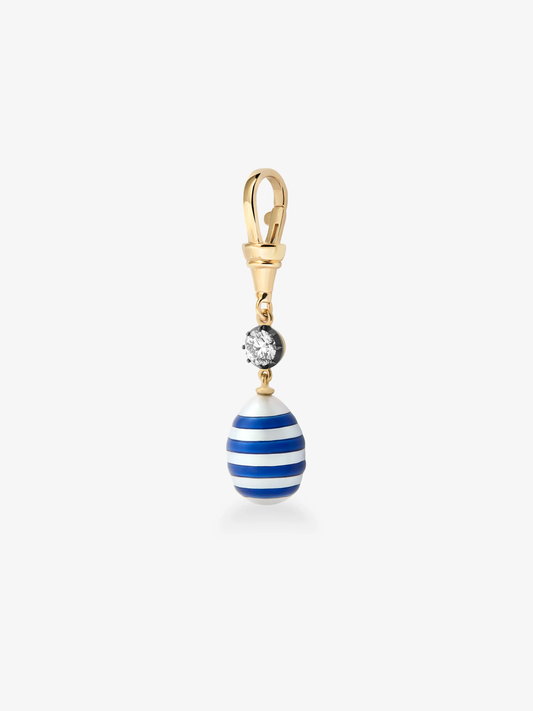 Hello Sailor Breton Stripe Pearl & 0.40ct Diamond Pendant View 6