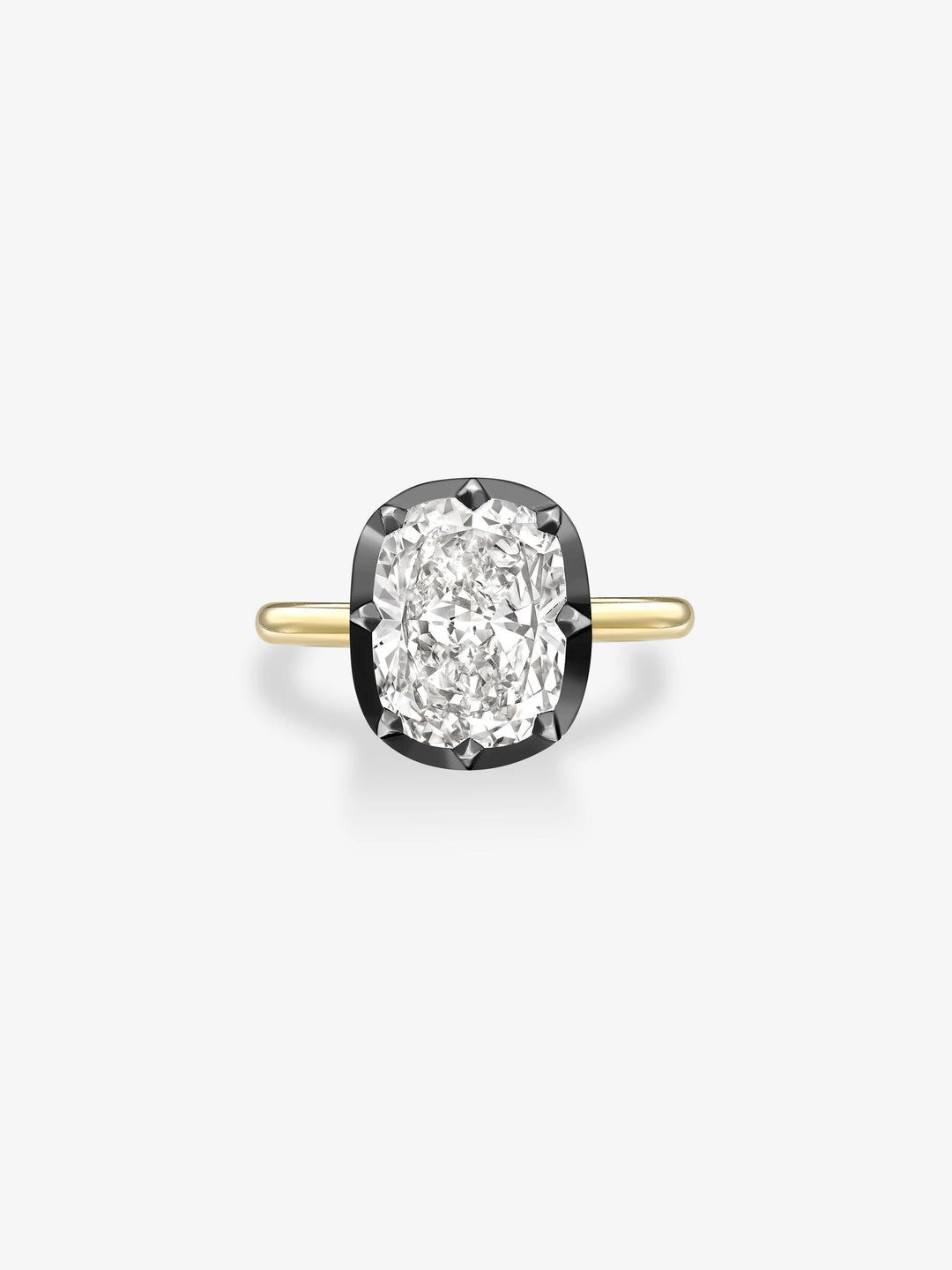 5.05ct Cushion Diamond Button Back Ring