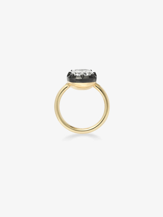 5.05ct Cushion Diamond Button Back Ring