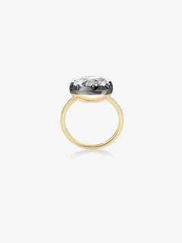 6.27ct East-West Cushion Diamond Button Back Ring