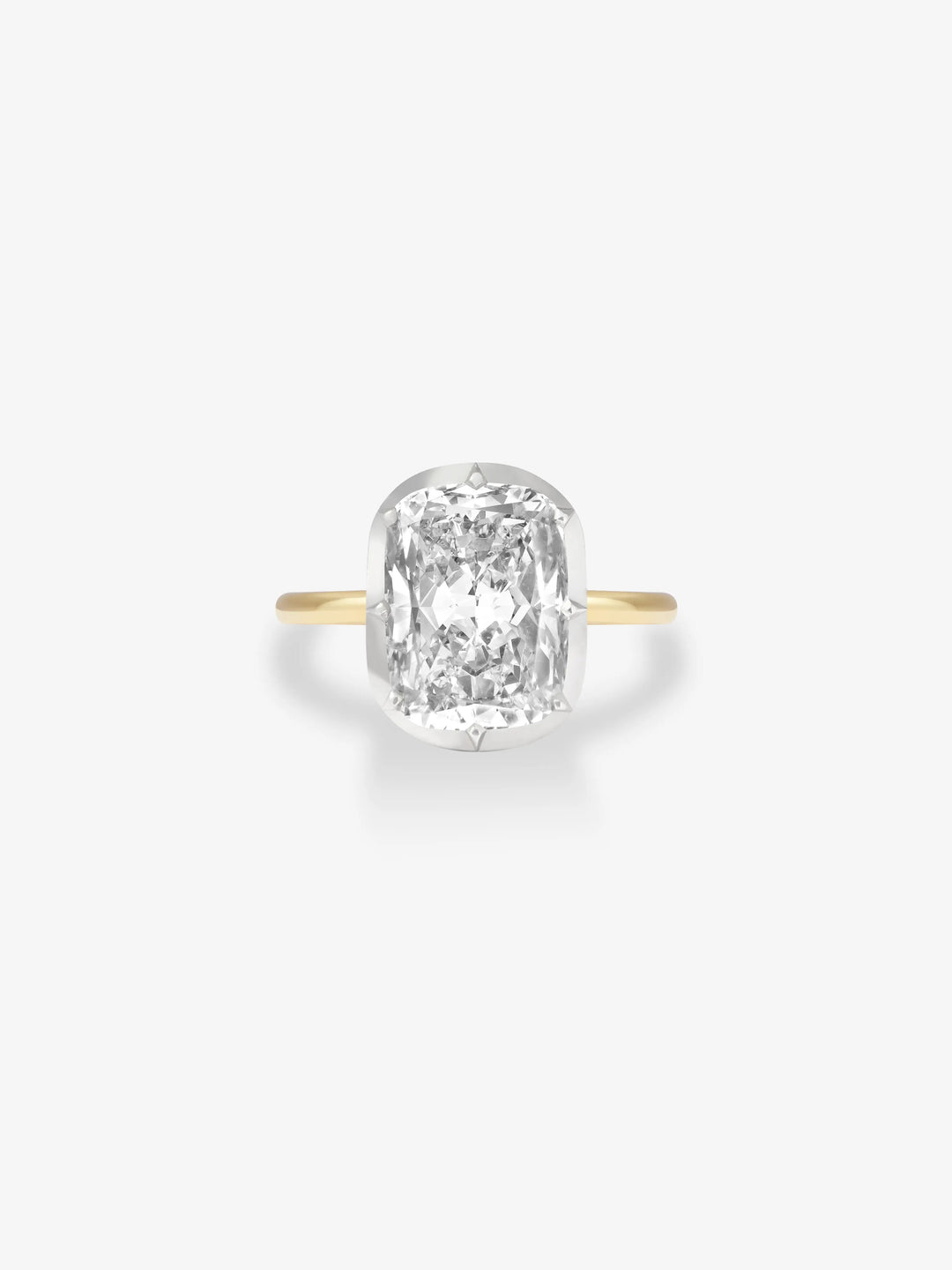 7.01ct Cushion Diamond Button Back Ring View 1