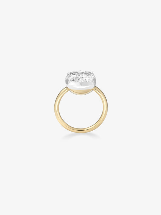 7.01ct Cushion Diamond Button Back Ring View 4