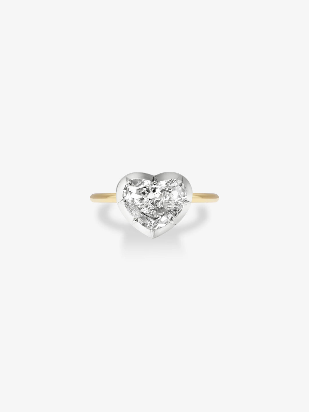 3ct Heart-Shaped Diamond & White Gold Button Back Ring