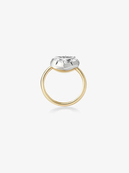 3ct Heart-Shaped Diamond & White Gold Button Back Ring