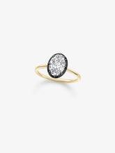 1.53ct Oval Diamond & Blackened Gold Button Back Ring