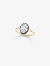 1.72ct Oval Diamond & Blackened Gold Button Back Ring