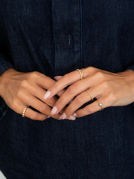 0.25ct Diamond & Blackened Gold Button Back Ring