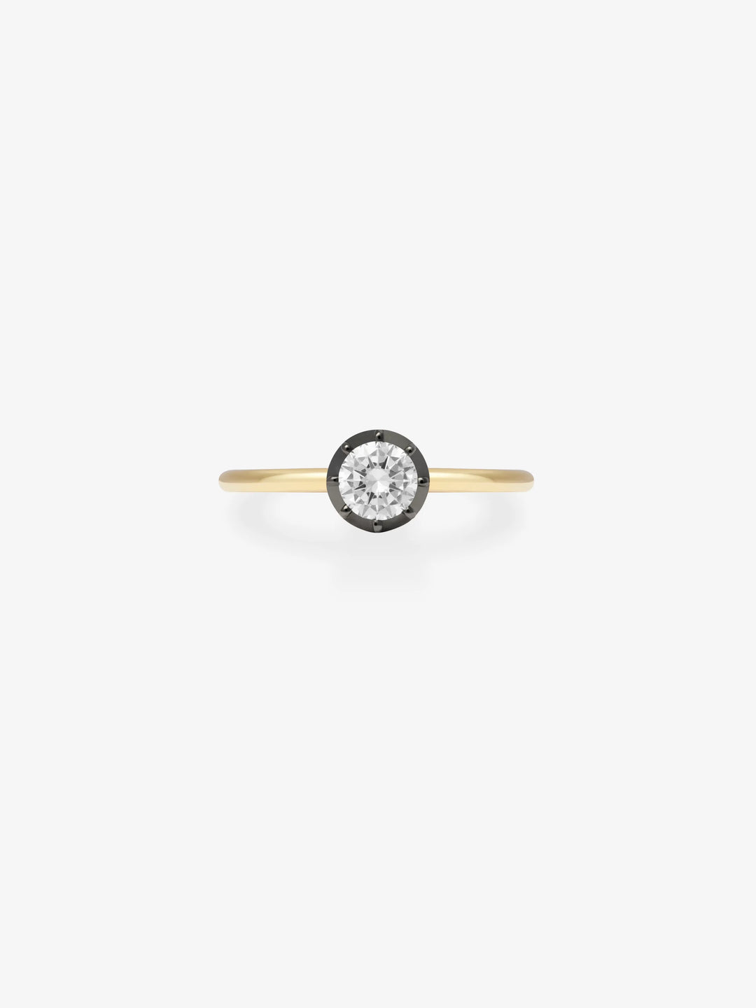 0.50ct Diamond & Blackened Gold Button Back Ring