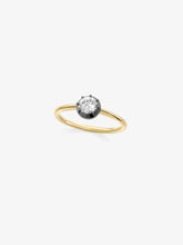 0.50ct Diamond & Blackened Gold Button Back Ring