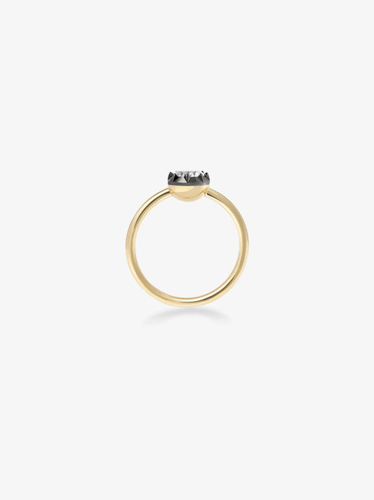 0.70ct Diamond & Blackened Gold Button Back Ring