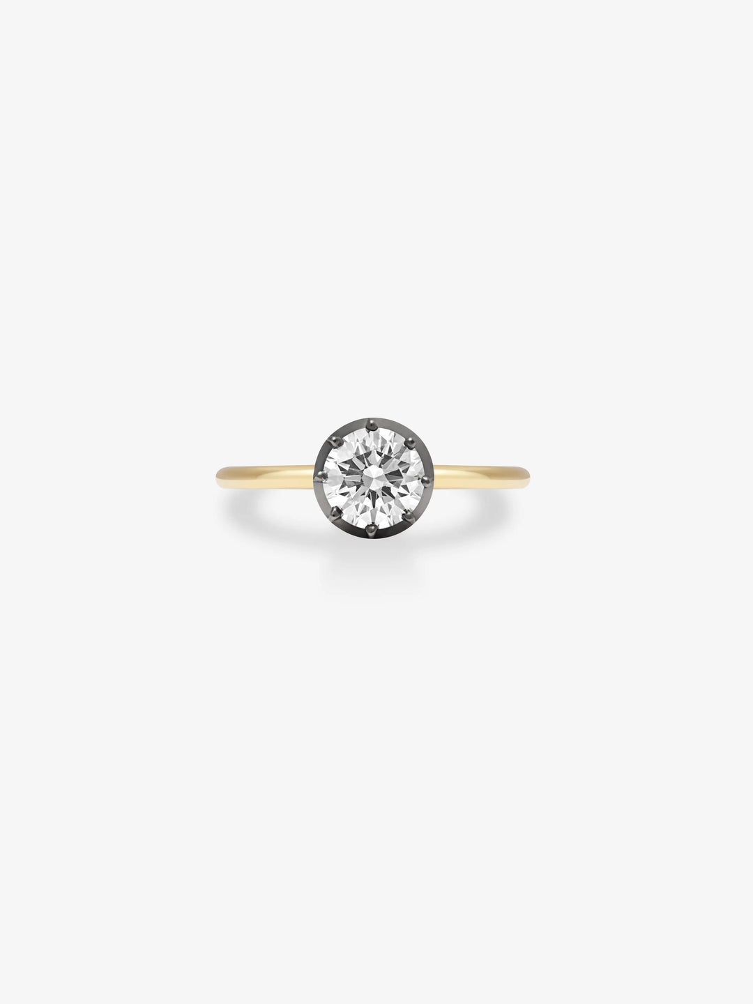 0.90ct Diamond & Blackened Gold Button Back Ring View 1