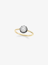 0.90ct Diamond & Blackened Gold Button Back Ring