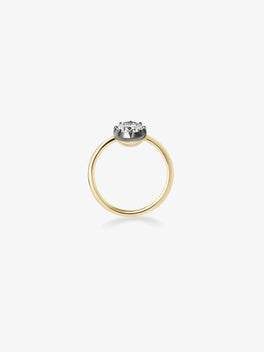 0.90ct Diamond & Blackened Gold Button Back Ring