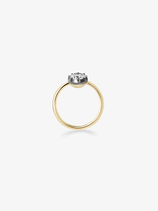 0.90ct Diamond & Blackened Gold Button Back Ring