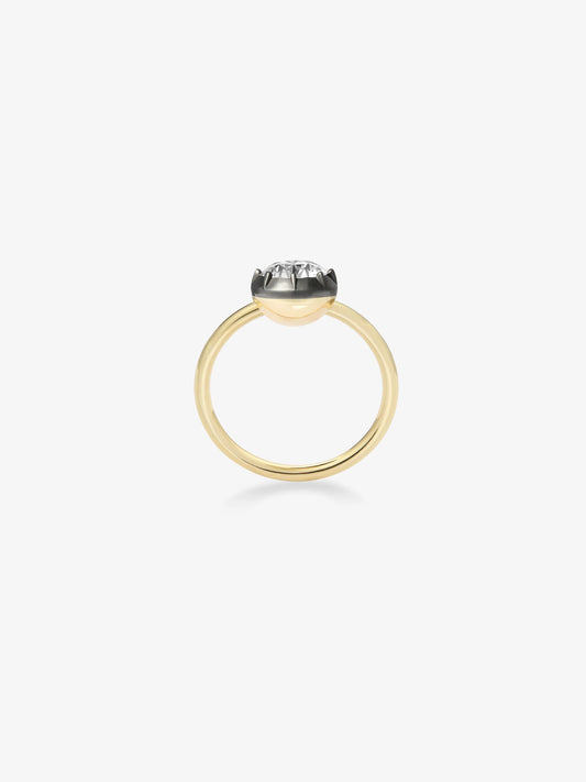 1.50ct Diamond & Blackened Gold Button Back Ring View 4