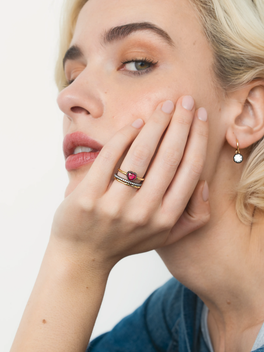 1.10ct Heart-Shaped Ruby Button Back Ring