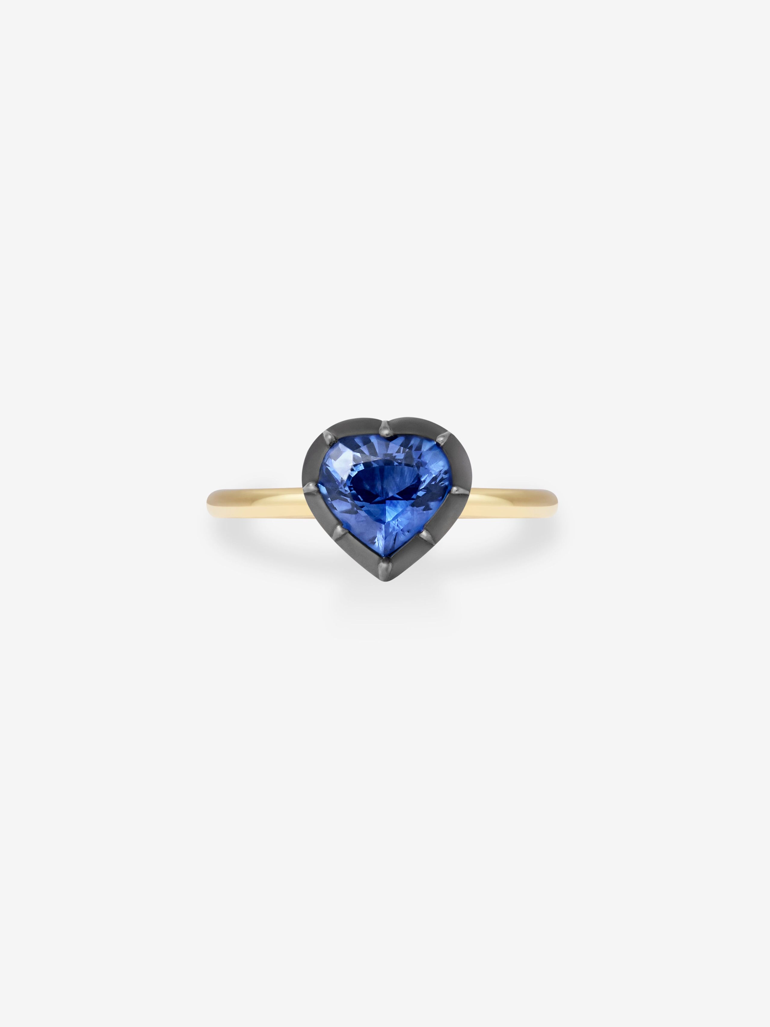 1.75ct Heart-Shaped Sapphire Button Back Ring View 1