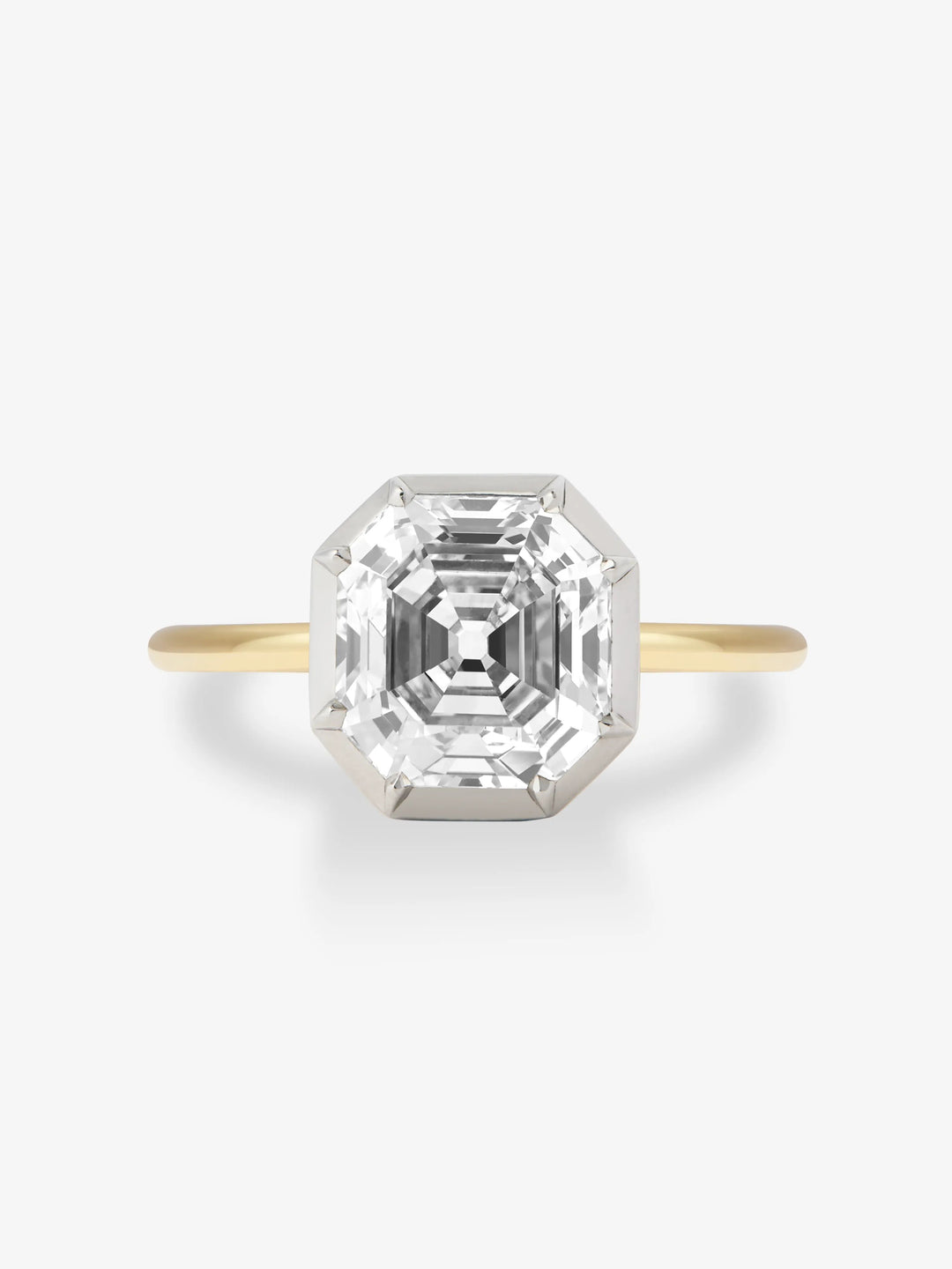 5.21ct Emerald Cut Diamond Button Back Ring View 1