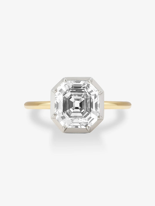 5.21ct Emerald Cut Diamond Button Back Ring