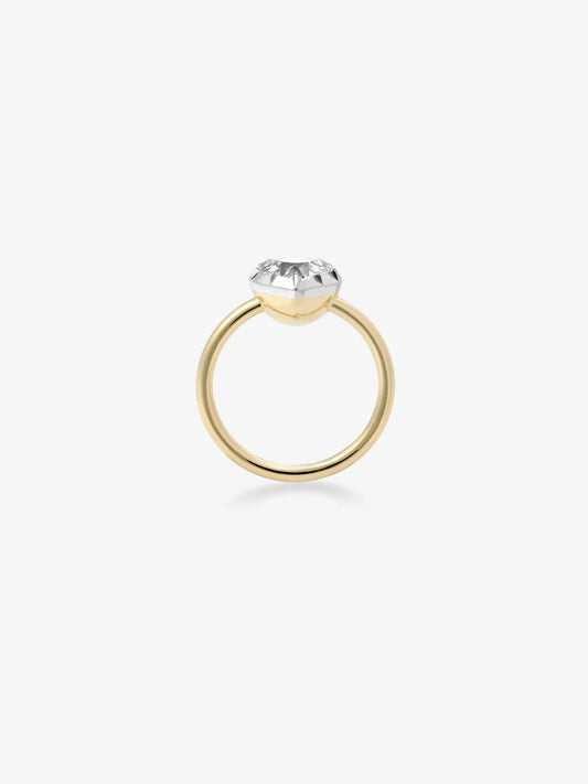 2ct Heart-Shaped Diamond & White Gold Button Back Ring